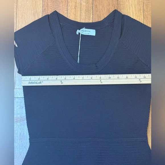 Bailey 44 Deck Ribbed Sweater Dress Navy Blue Stretch Midi Size S NWT 412-R302 - Picture 3 of 9
